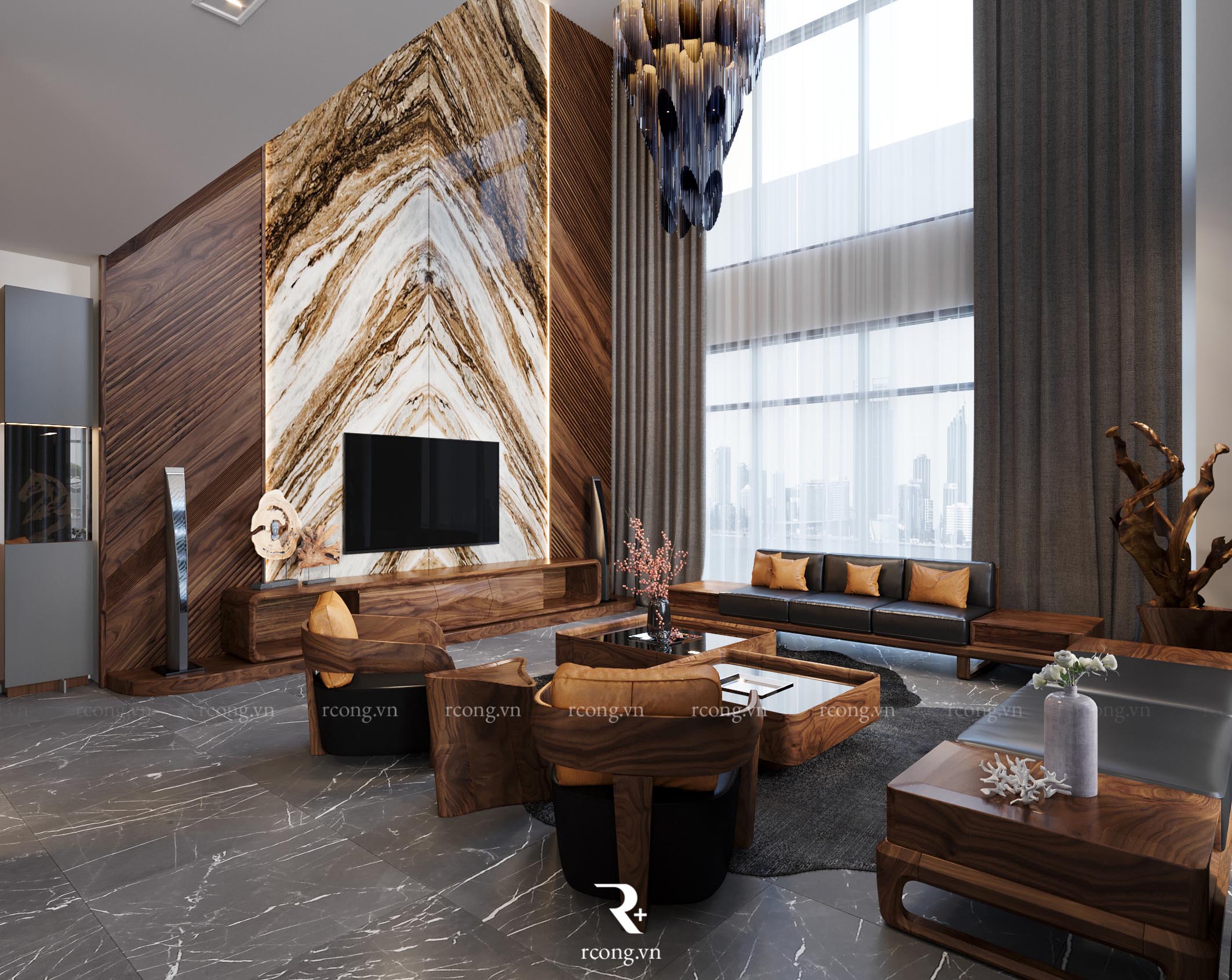 Thiết kế nội thất penthouse Vinhomes Skylake Phạm Hùng – Mr Dũng