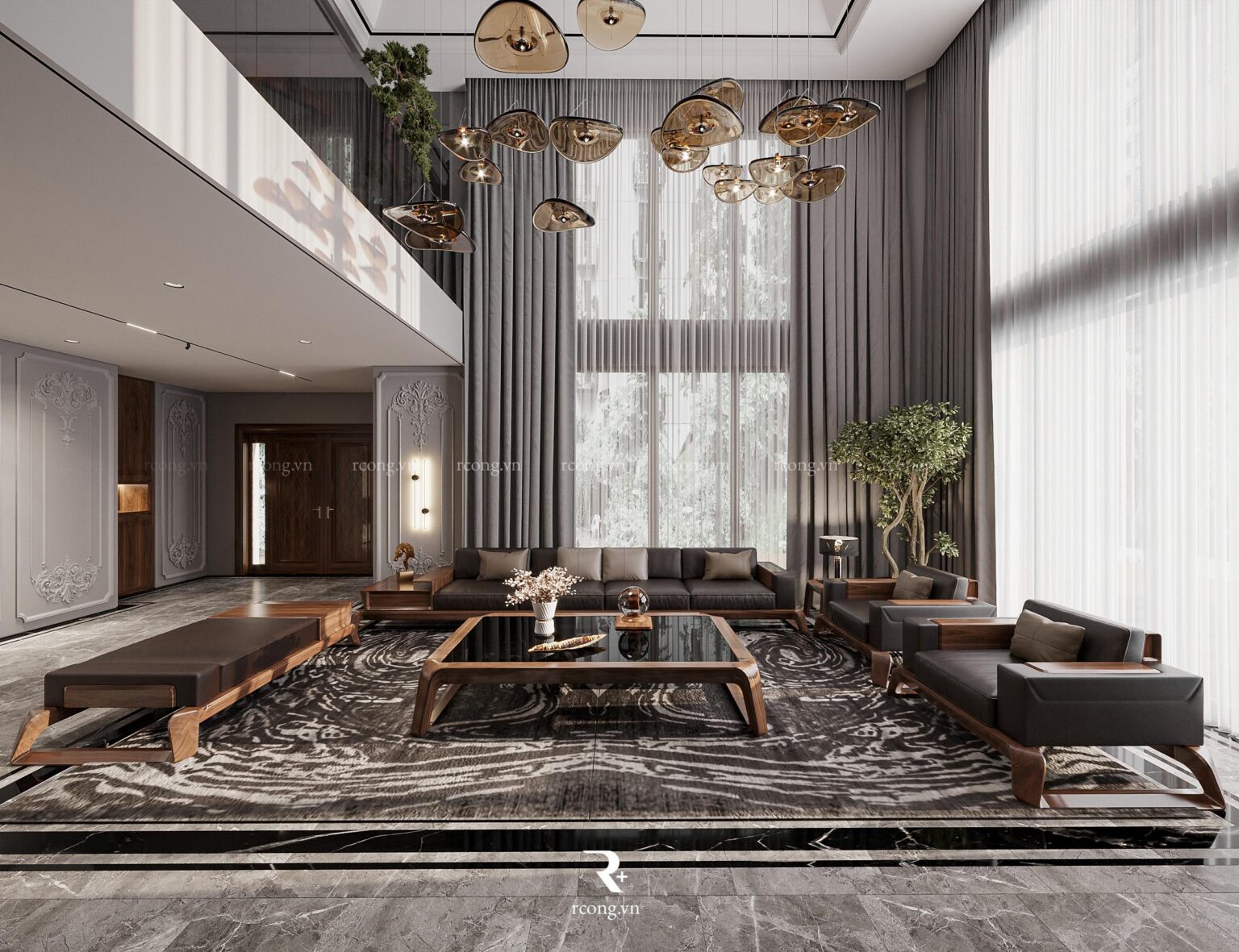 Thiết kế phòng khách phong cách luxury