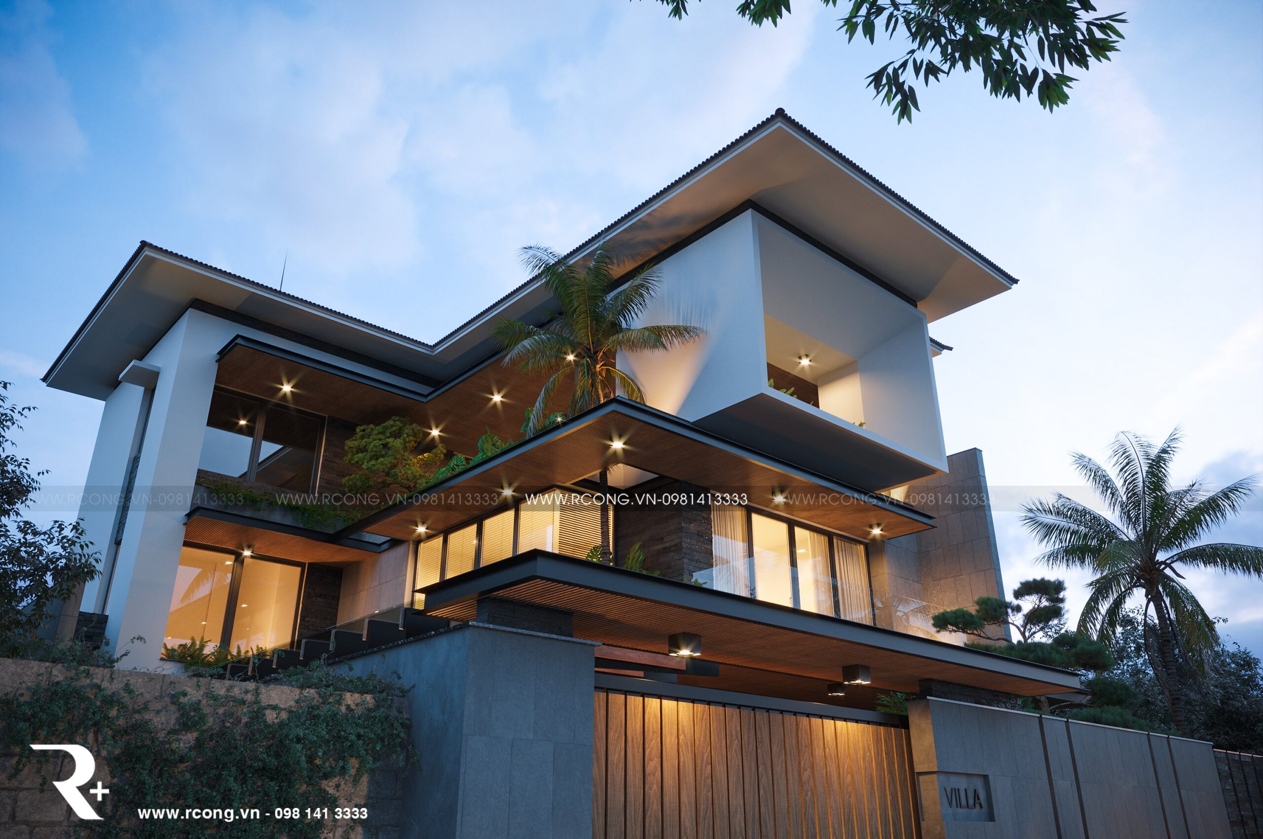 Giới thiệu mẫu thiết kế nhà kính hiện đại 2 tầng mái thái gần gũi với thiên  nhiên BT221089  Kiến trúc Angcovat