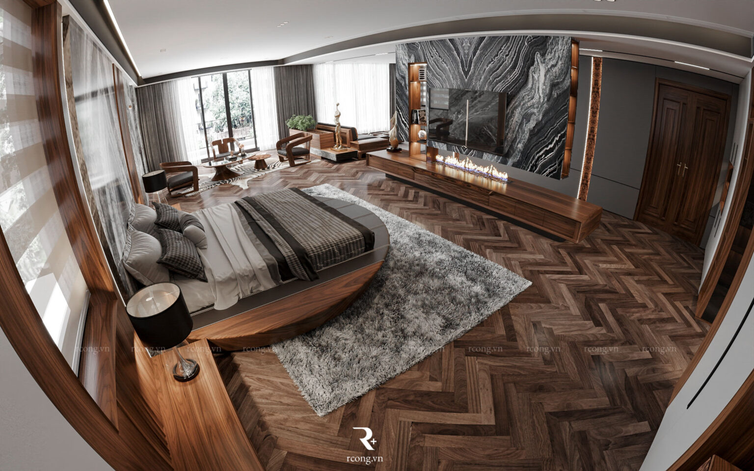 Mẫu thiết kế nội thất biệt thự cao cấp đa dạng phong cách kiểu dáng trong không gian phòng ngủ