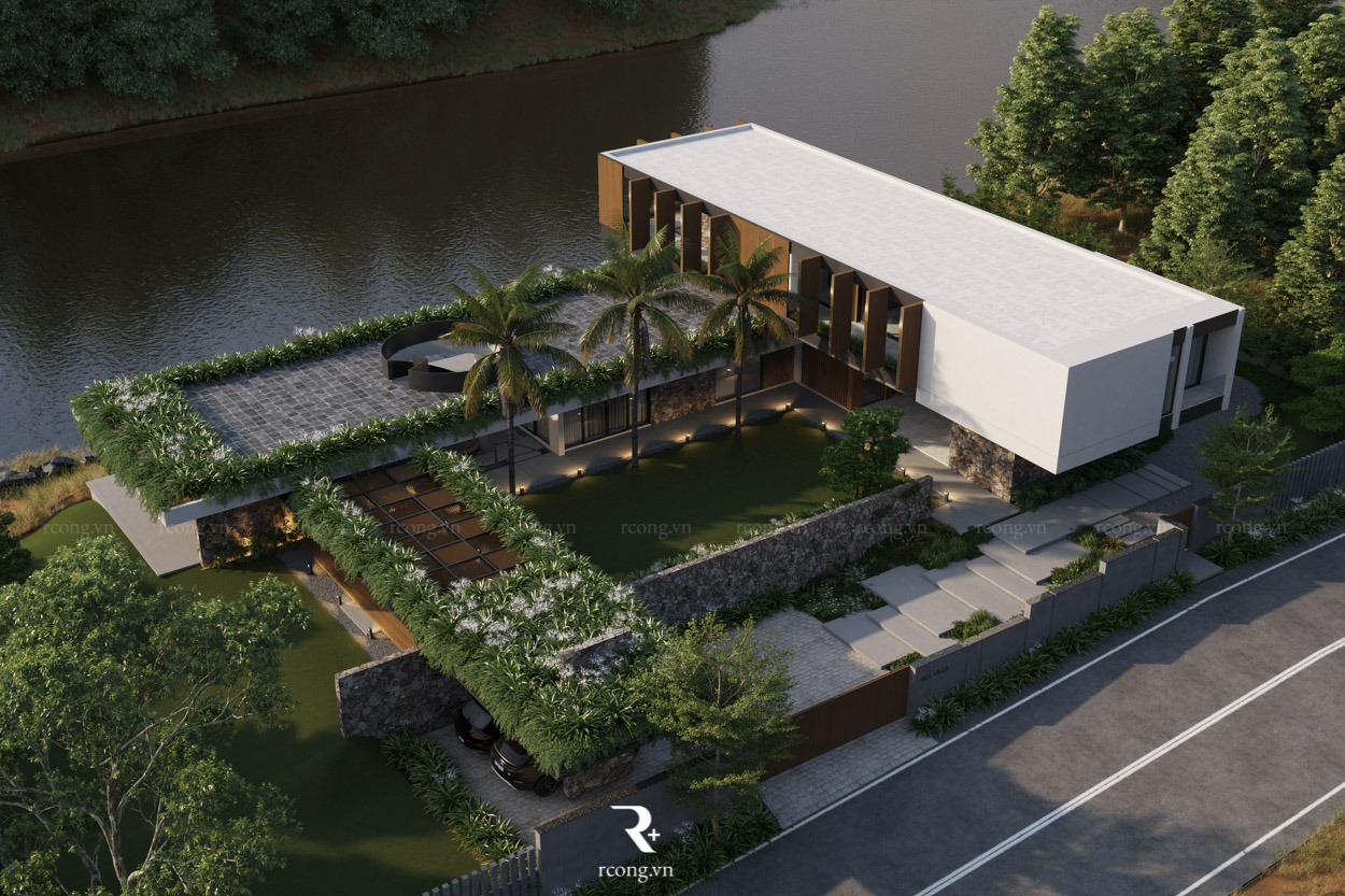 Toàn cảnh biệt thự nghỉ dưỡng dự án Sea Villa R Cộng đã thiết kế hoàn thiện