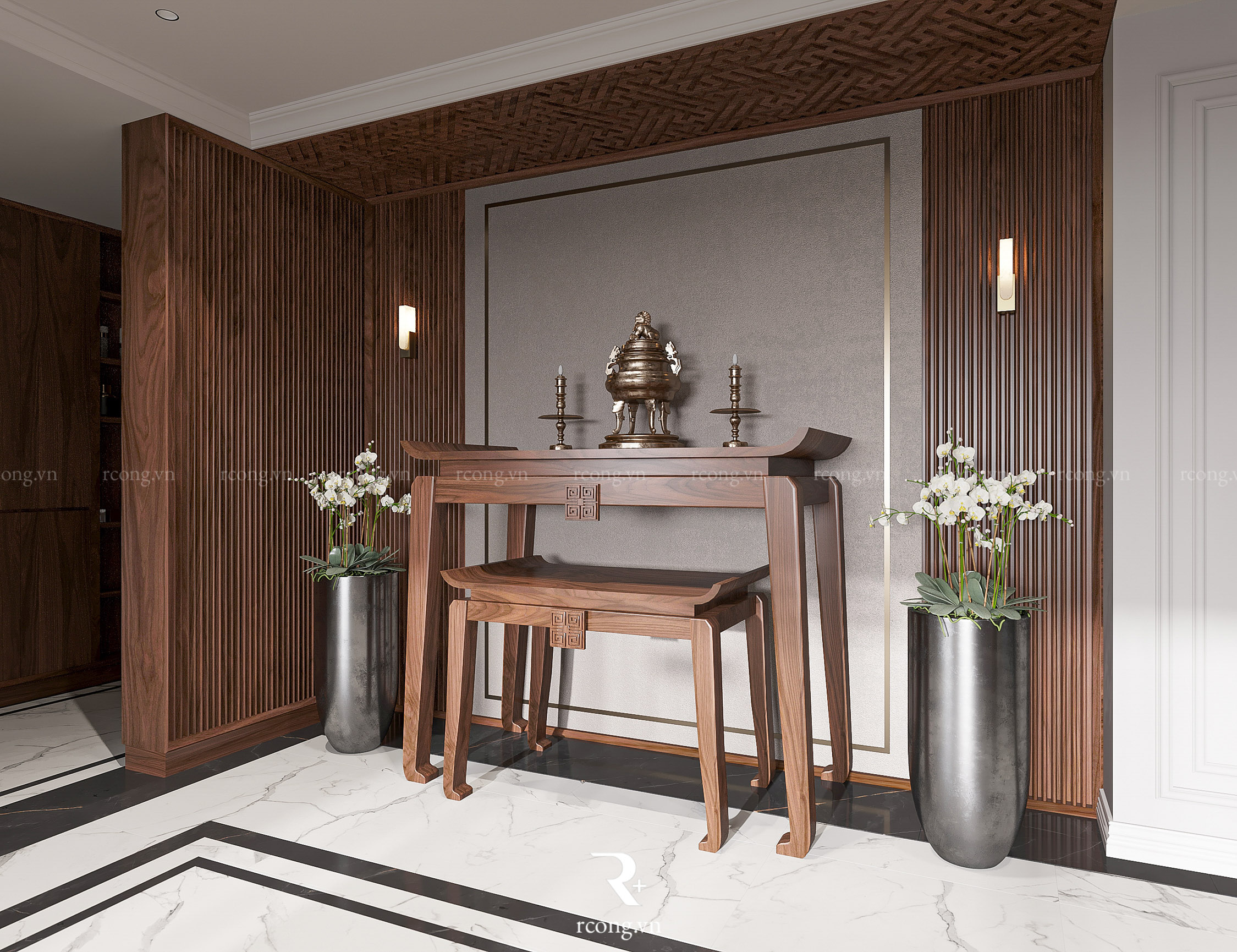 thiết kế nội thất chung cư BGR Lê Văn Lương - Mr Quang - Phòng khách bếp (10)